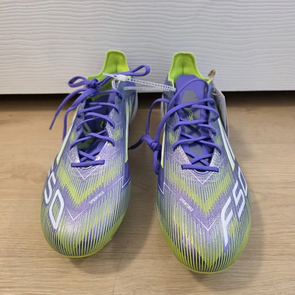 Adidas White‎ Purple Green F50 Elite Firm Ground Athletic Cleats Size 11